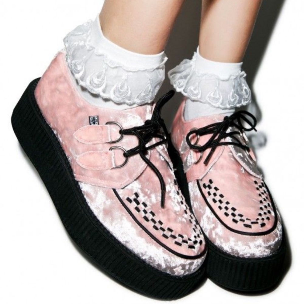 New Pastel Pink T.U.K. platform creepers
